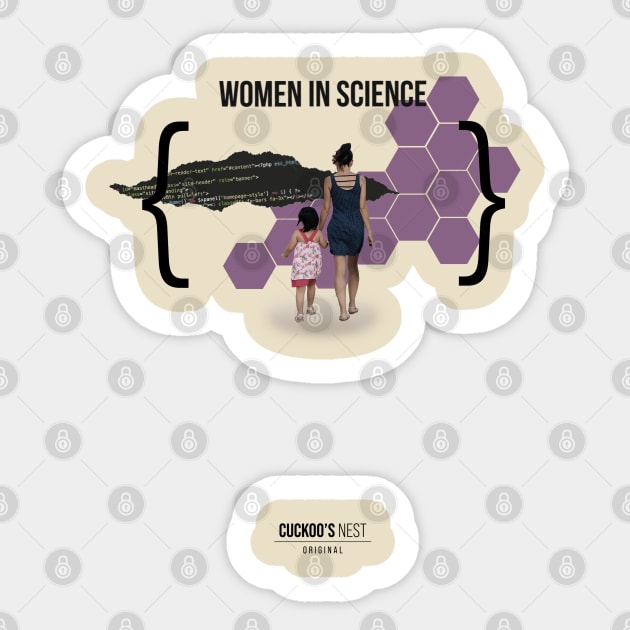 Mujer e nina en la ciencia Sticker by Cuckoo's Nest Original